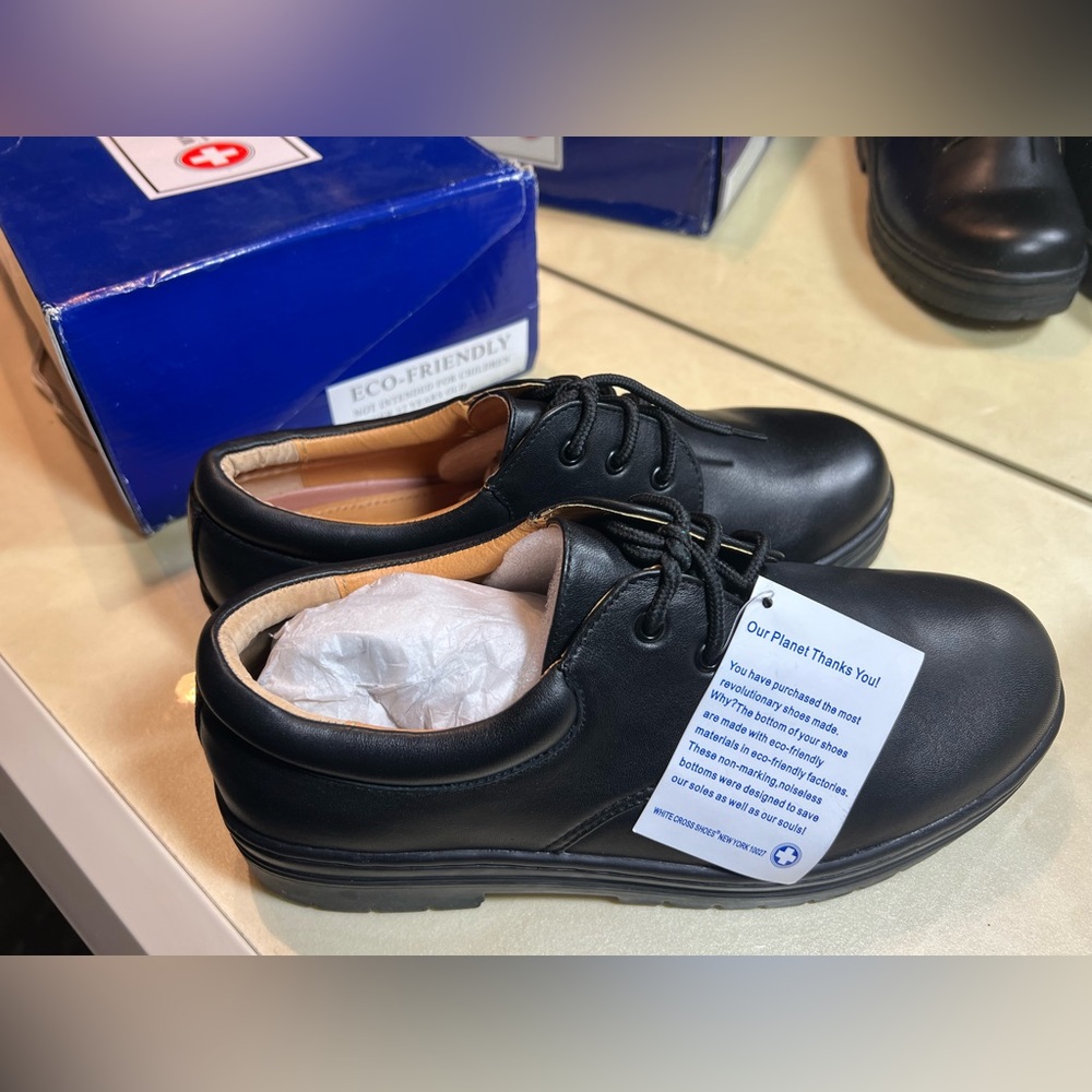 White Cross Official Eco-Friendly Comfort Work School Shoes Men’s 8 Black NEW